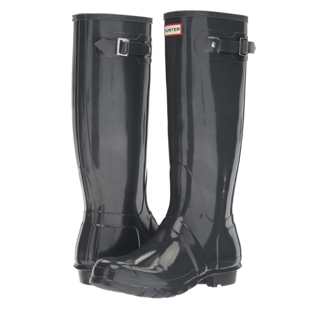 Hunter Original Tall Gloss rain boots dark slate